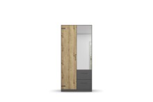 Drehtürenschrank >Butte< in Eiche Artisan Dekor / grau - 91x197x54 (BxHxT)