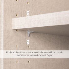 Drehtürenschrank >Butte< in Eiche Artisan Dekor / grau - 91x197x54 (BxHxT)
