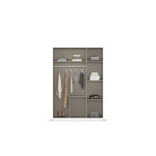 Drehtürenschrank >Butte< in Eiche Artisan Dekor / grau - 136x197x54 (BxHxT)