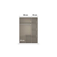 Drehtürenschrank >Butte< in Eiche Artisan Dekor / grau - 136x197x54 (BxHxT)
