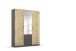 Drehtürenschrank >Butte< in Eiche Artisan Dekor / grau - 136x197x54 (BxHxT)