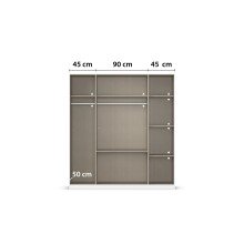 Drehtürenschrank >Butte< in Eiche Artisan Dekor / grau - 181x197x54 (BxHxT)