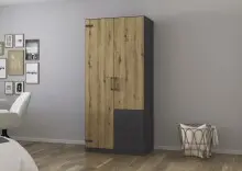 Drehtürenschrank >Butte< in Eiche Artisan...