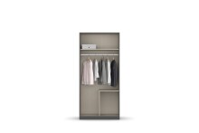 Drehtürenschrank >Butte< in Eiche Artisan Dekor / grau - 91x197x55 (BxHxT)