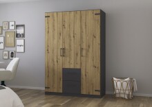 Drehtürenschrank >Butte< in Eiche Artisan...