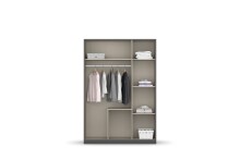 Drehtürenschrank >Butte< in Eiche Artisan Dekor / grau - 136x197x55 (BxHxT)