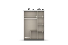 Drehtürenschrank >Butte< in Eiche Artisan Dekor / grau - 136x197x55 (BxHxT)
