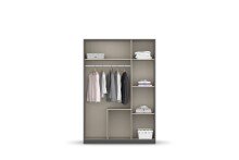 Drehtürenschrank >Butte< in Eiche Artisan Dekor / grau - 136x197x55 (BxHxT)