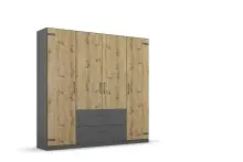 Drehtürenschrank >Butte< in Eiche Artisan...