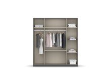 Drehtürenschrank >Butte< in Eiche Artisan Dekor / grau - 181x197x55 (BxHxT)