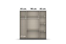 Drehtürenschrank >Butte< in Eiche Artisan Dekor / grau - 181x197x55 (BxHxT)