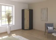 Eckkleiderschrank >Butte< in Eiche Artisan Dekor /...
