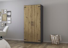 Drehtürenschrank >Butte< in Eiche Artisan...