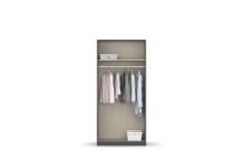 Drehtürenschrank >Butte< in Eiche Artisan Dekor / grau - 91x197x54 (BxHxT)