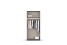 Drehtürenschrank >Butte< in Eiche Artisan Dekor / grau - 91x197x54 (BxHxT)