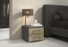 Nachttisch >Butte< in Eiche Artisan Dekor / grau metallic - 40x36x40 (BxHxT)