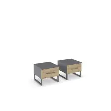 Nachtkommode >Butte< (2er-Set) in Eiche Artisan /...
