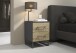 Nachtkommode >Butte< in Eiche Artisan / grau metallic - 40x53x42 (BxHxT)