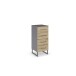 Schubkastenkommode >Butte< in Eiche Artisan / grau metallic - 40x92x42 (BxHxT)