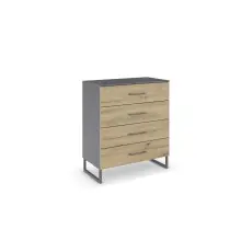 Schubkastenkommode >Butte< in Eiche Artisan / grau...