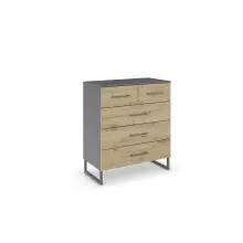 Schubkastenkommode >Butte< in Eiche Artisan / grau...
