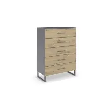 Hochkommode >Butte< in Eiche Artisan / grau...