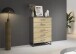Hochkommode >Butte< in Eiche Artisan / grau metallic - 80x111x42 (BxHxT)