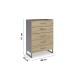 Hochkommode >Butte< in Eiche Artisan / grau metallic - 80x111x42 (BxHxT)
