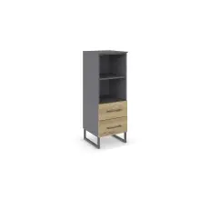 Kommode >Butte< in Eiche Artisan / grau metallic -...