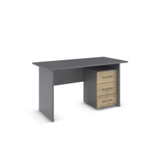 Schreibtisch >Butte< in Eiche Artisan / grau...