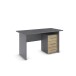 Schreibtisch >Butte< in Eiche Artisan / grau metallic - 140x75x66 (BxHxT)
