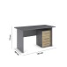 Schreibtisch >Butte< in Eiche Artisan / grau metallic - 140x75x66 (BxHxT)