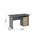 Schreibtisch >Butte< in Eiche Artisan / grau metallic - 140x75x66 (BxHxT)