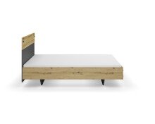 Bett >Butte< in grau metallic / Eiche Artisan Dekor - 145x101x207 (BxHxT)