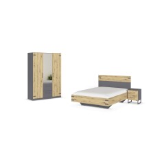 Schlafzimmer-Set >Butte< (3-teilig) in grau...