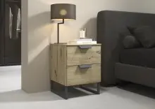 Nachtkommode >Aditio Box< in Eiche Artisan Dekor -...