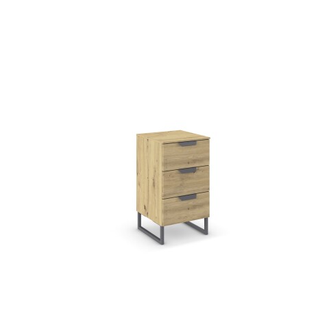 Nachtkommode >Aditio Box< in Eiche Artisan Dekor - 40x72x44 (BxHxT)