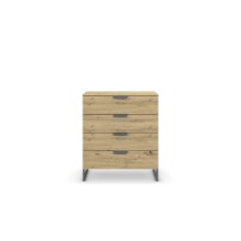 Schubkastenkommode >Aditio Box< in Eiche Artisan Dekor - 80x92x44 (BxHxT)
