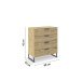 Schubkastenkommode >Aditio Box< in Eiche Artisan Dekor - 80x92x44 (BxHxT)