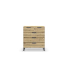 Schubkastenkommode >Aditio Box< in Eiche Artisan Dekor - 80x92x44 (BxHxT)