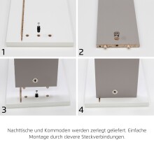 Schubkastenkommode >Aditio Box< in Eiche Artisan Dekor - 80x92x44 (BxHxT)