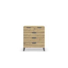 Schubkastenkommode >Aditio Box< in Eiche Artisan Dekor - 80x92x44 (BxHxT)