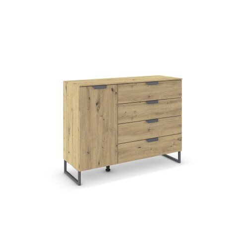 Kombikommode >Aditio Box< in Eiche Artisan Dekor - 120x92x44 (BxHxT)