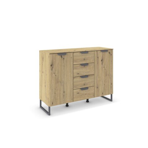 Kombikommode >Aditio Box< in Eiche Artisan Dekor - 120x92x44 (BxHxT)