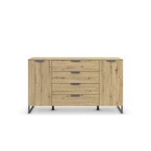Sideboard >Aditio Box< in Eiche Artisan Dekor, Holzwerkstoff - 160x92x44 (BxHxT)
