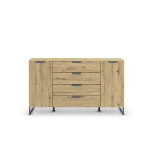 Sideboard >Aditio Box< in Eiche Artisan Dekor, Holzwerkstoff - 160x92x44 (BxHxT)