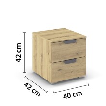 Nachtkommode >Aditio Box< in Eiche Artisan Dekor - 40x42x42 (BxHxT)