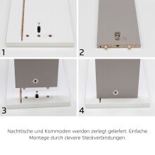 Nachtkommode >Aditio Box< in Eiche Artisan Dekor - 40x61x42 (BxHxT)
