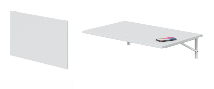 Klapptisch >Wandklapptisch< in Artik Weiß, Holzwerkstoff - 78x21x50cm (BxHxT)