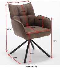 Armlehnstuhl >Bonanza< (2er-Set) Drehfunktion, Federkern, anthrazit - 62x89x62 (BxHxT)